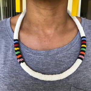 African Zulu Beaded Choker Necklace
